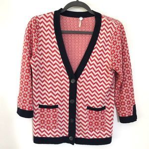 Margaret O’Leary Contrast Patterned Cardigan